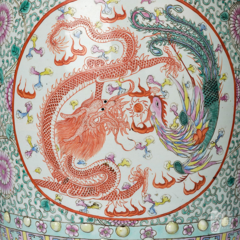 A famille rose garden seat, - 图5